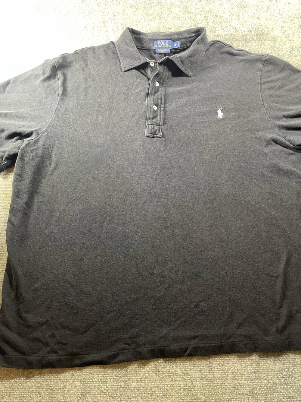 Ralph Lauren Black Polo Shirt with White Pony 2XB